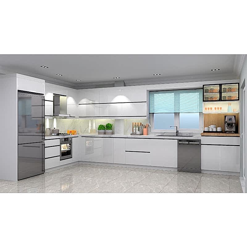 Modern High Gloss Mutfak Dolabı | Köşe L Tipi Kahve Köşesi Mini Bar Tasarım