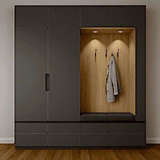 Portmanto Modeli - Askılıklı Vestiyer Dolabı Ahşap-Antrasit