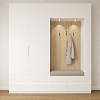 Portmanto Modeli - Askılıklı Vestiyer Dolabı Ahşap-Beyaz