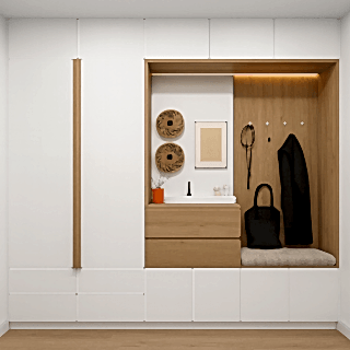 Portmanto Modeli - Çekmeceli Askılı Vestiyer Dolabı Ahşap-Beyaz