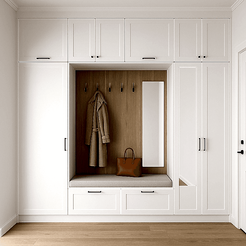 Gömme Vestiyer Dolabı - Country Kapaklı Model Portmanto