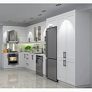 Beyaz Köşe Mutfak Dolabı – L Şeklinde, Özel Kulplu Mat Lake Boyalı Kapak, Country Tasarım