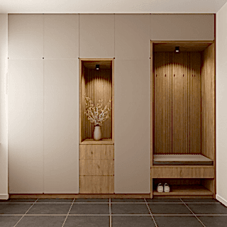 Portmanto Modeli - Askılıklı Vestiyer Dolabı Ahşap-Antrasit