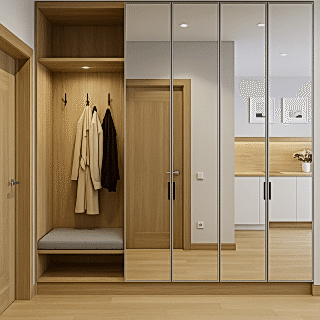 BHR131 Vestiyer Dolap Modeli | Aynalı Portmanto Dolabı