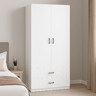 Gardırop Elbise Dolabı 2 Kapaklı 2 Çekmeceli GD0106 Modeli