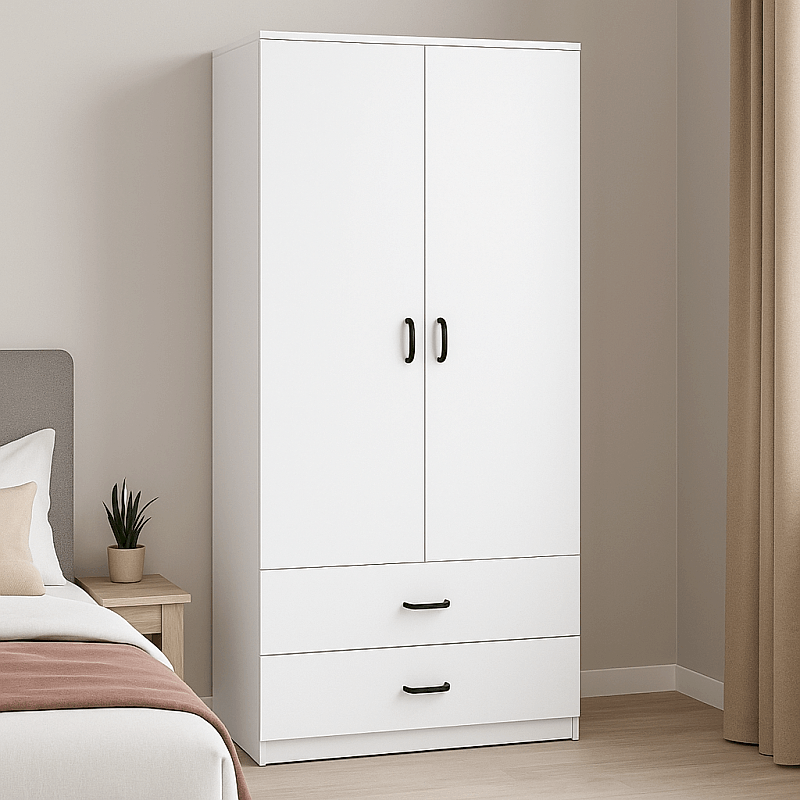 Gardırop Elbise Dolabı 2 Kapaklı 2 Çekmeceli GD0106 Modeli