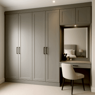 Gardırop Elbise Dolabı Aynalı Dresuarlı Model 4 Kapaklı Makyaj Masalı GD0108 Modeli