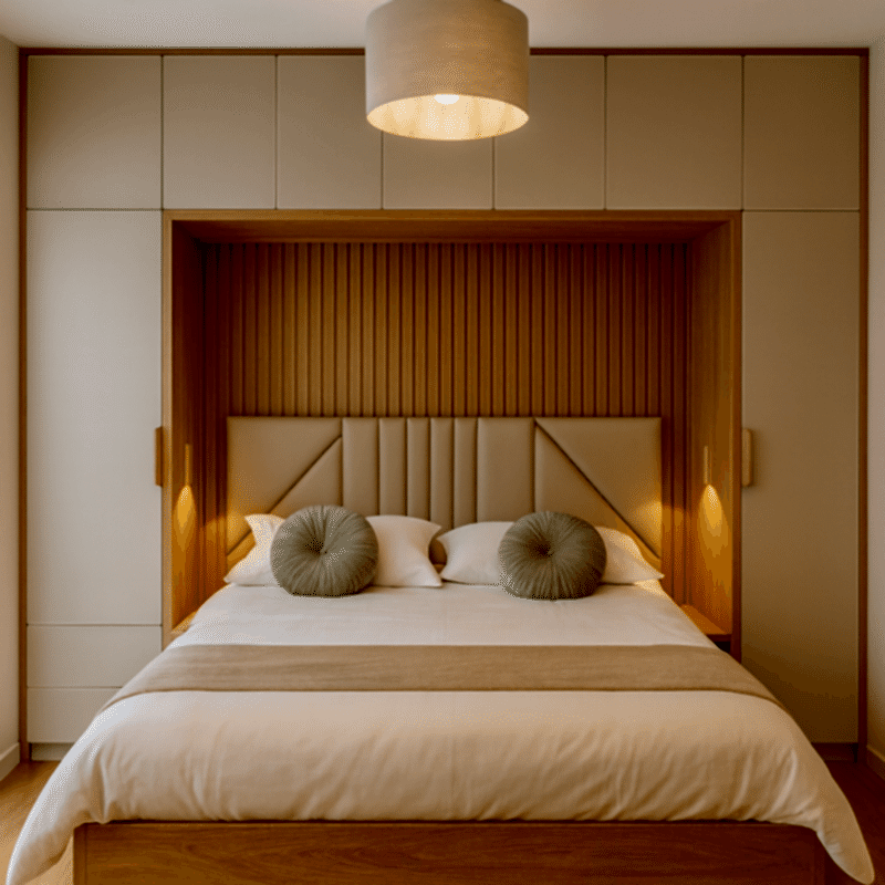 Yatak Üst Dolabı BY088 Modeli - High Gloss Kulpsuz Kapaklı Tasarım