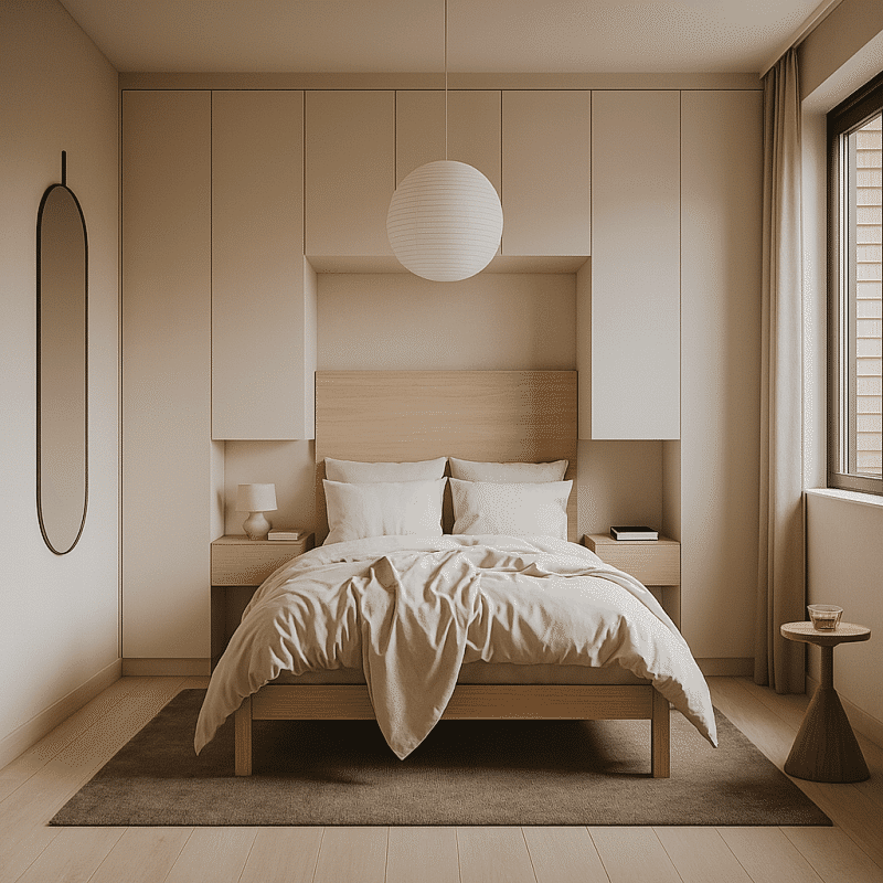 Yatak Üst Dolabı BY093 Modeli - Beyaz Mat Lak Kulpsuz Kapaklı Tasarım