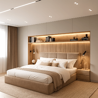 Yatak Başı Dolabı BY096 Modeli - Mat Vizon Lak Kulpsuz Kapaklı Tasarım