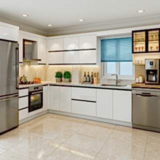 Mat Lak Mutfak Dolabı | Köşe L Tipi Kahve Köşesi Mini Bar Tasarım