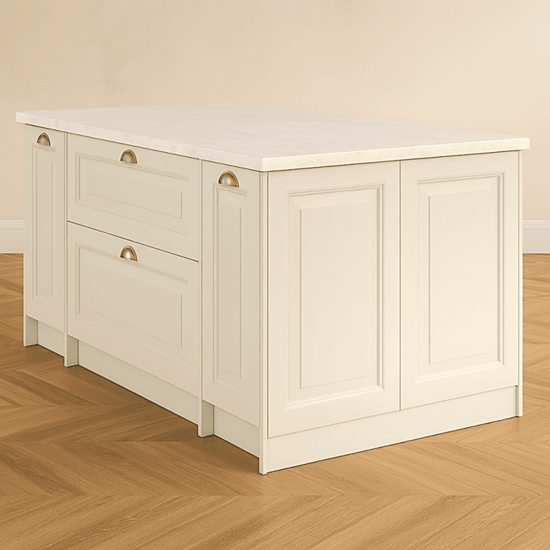 DA020 Mutfak Adası - Lake Boyalı Cnc İşlemeli Rustik Kapak