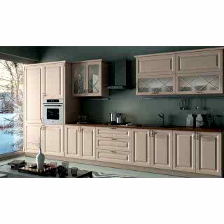 5m Mutfak Dolabı – Düz Model, Mat Lake Boyalı Kapak, Country Tasarım