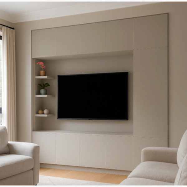 Gömme Tv Ünitesi BT163 Modeli, Kulpsuz Kapak, Saklama Dolaplı Seri