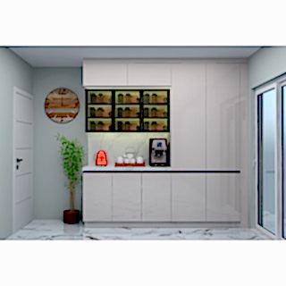 3m Mutfak Kiler Dolabı, Modern Tasarım, Mat Plus Kulpsuz Kapak