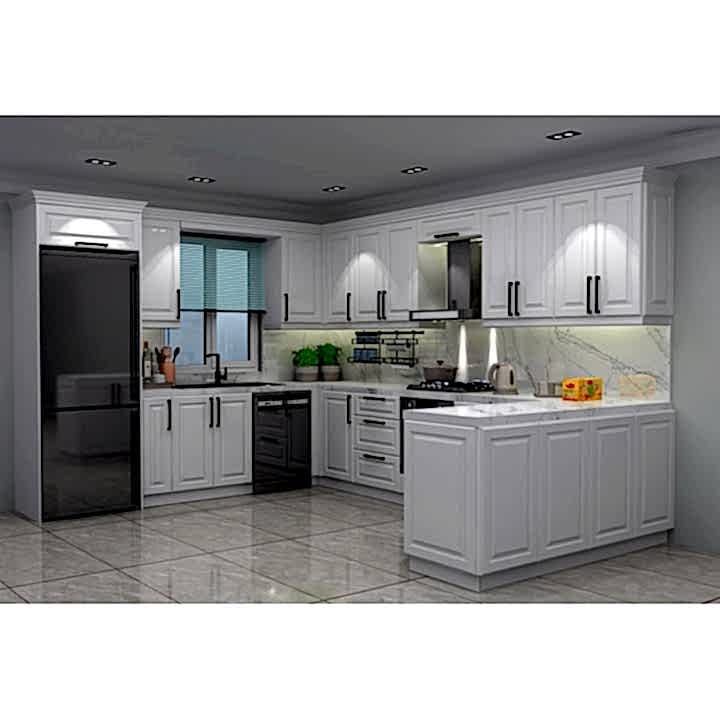 Adalı Mutfak Dolabı – L Şeklinde Köşe, Mat Lake Boyalı Kapak, Country Model